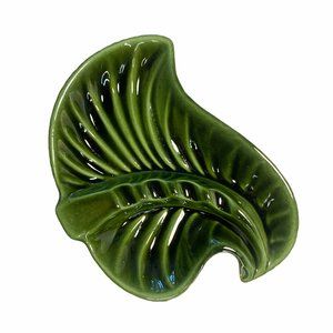 Vintage 50s 60s MCM Tiki Leaf Ash Tray Catchall